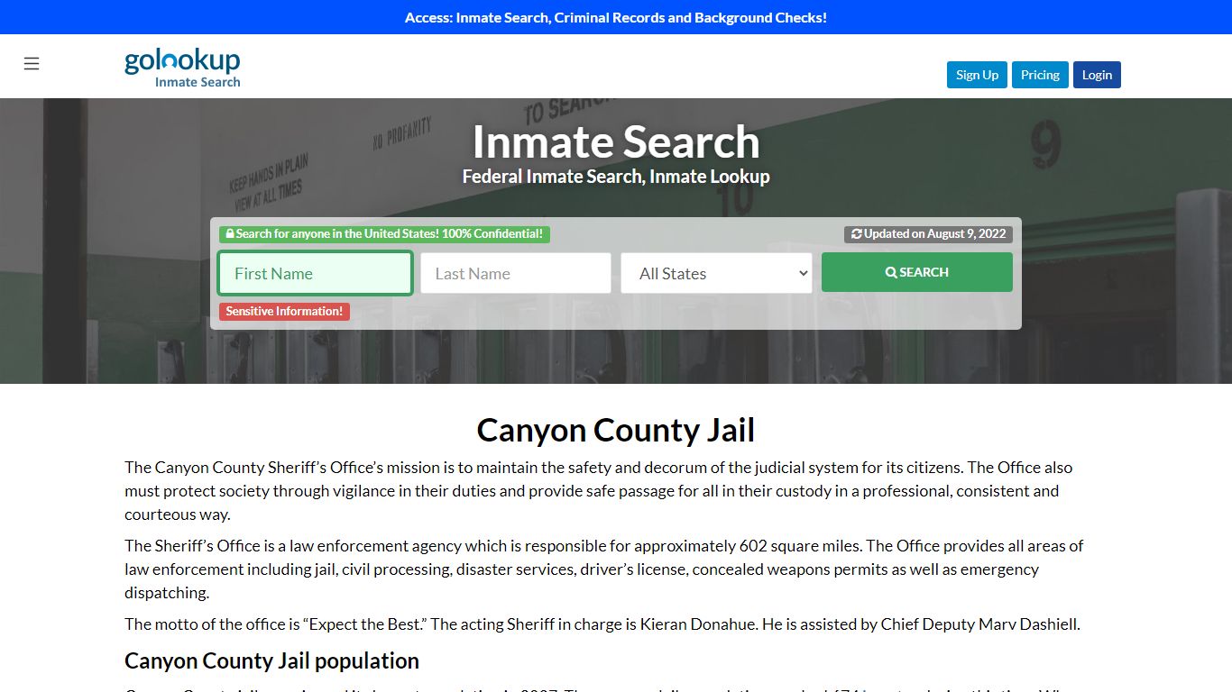 Canyon County Jail Roster, Canyon County Jail